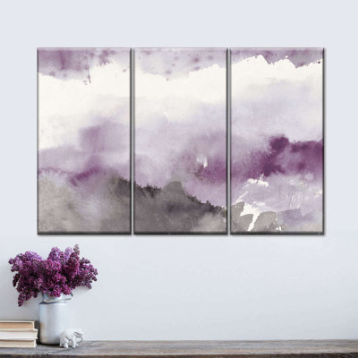 " Midnight At The Lake Amethyst And Grey " 3 - Pieces