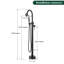 Robinet de baignoire autoportant au sol avec douche à main, conception ronde, 2 poignées en noir mat-120077775