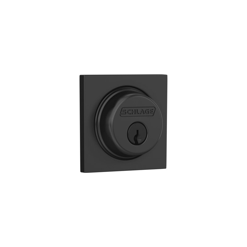 Single Cylinder Deadbolt with Collins Trim, Matte Black
