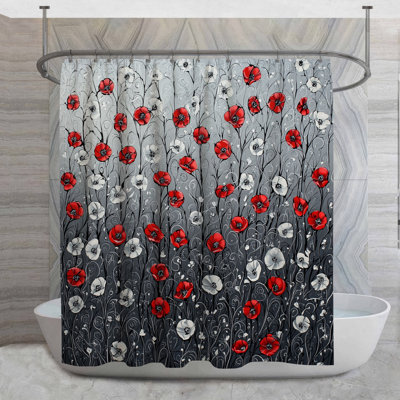 Rideau de douche à fleurs - Décoration de salle de bain florissante Shabby Chic
