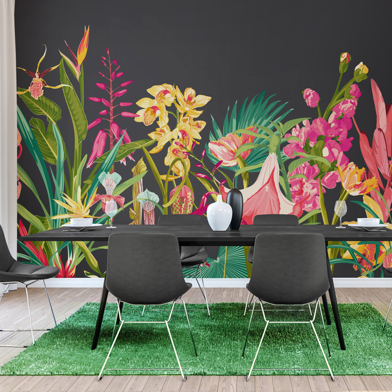 2.4m x 3m Smooth Wallpaper Roll, Black/Yellow