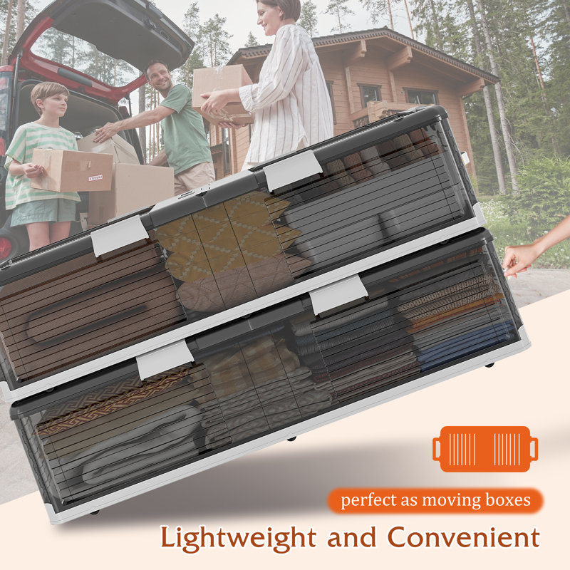 EnHomee Storage Bin Under Bed Storage Containers Stackable Underbed Storage with Wheels, 106 qt.