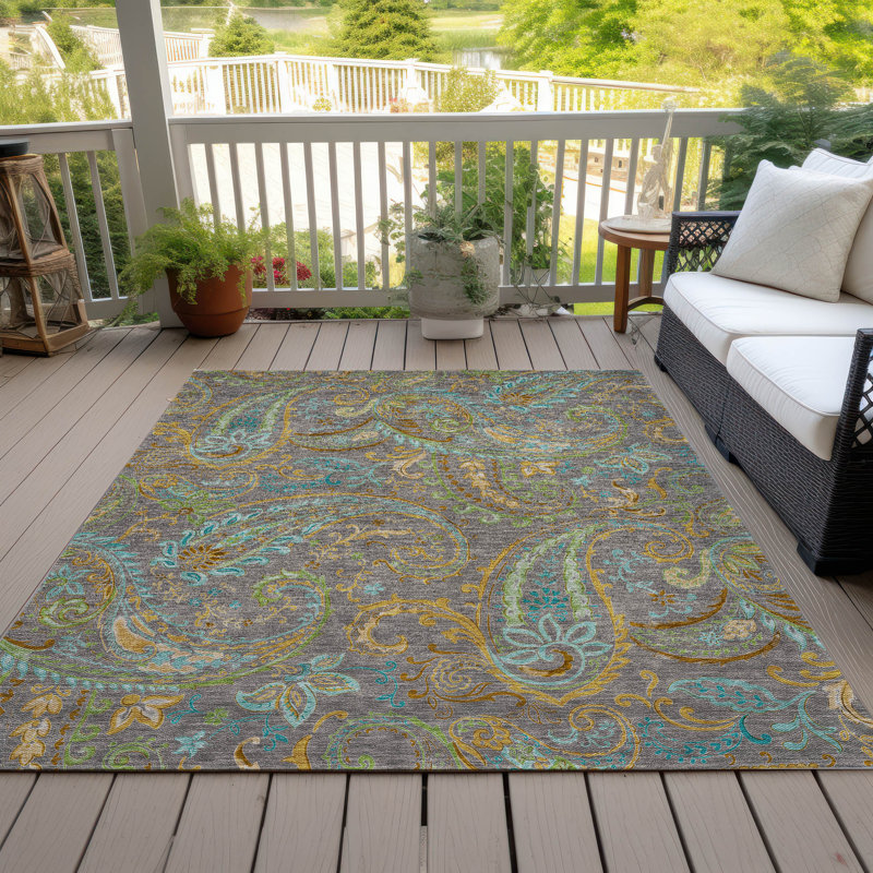 Tapis intérieur / extérieur Kinslee, Rectangle 5 pi x 7 pi 6 po