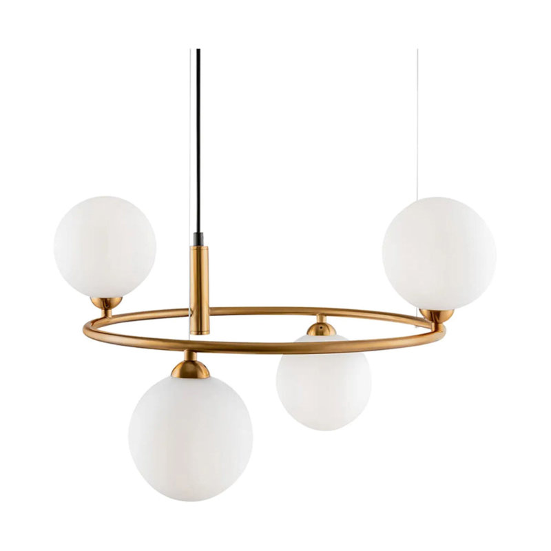 Luminaire suspendu 4 lumières Opalite Gold
