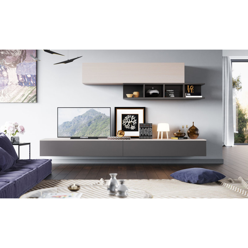 Tyshawn Unfinished Floating Entertainment Centre for TVs up to 60", Black/Brown