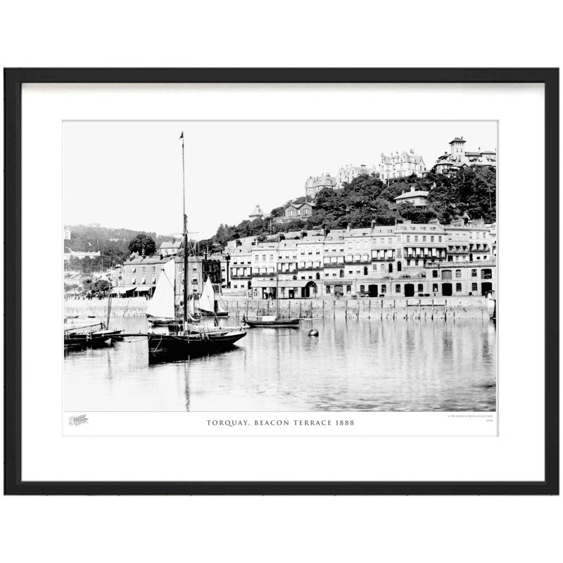 Torquay, beacon terrace 1888 1 Piece Single Picture Frame Wall Art, 28cm H x 36cm W x 2.3cm D