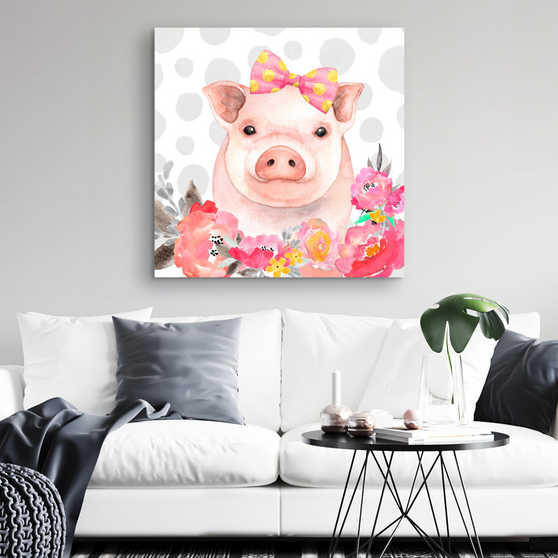 Pretty pig - 32"x32" art on canvas