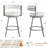 Ayala Rowan 26.6" Modern Swivel Leather Counter Stool withCurved Back and Metal Frame-690137984
