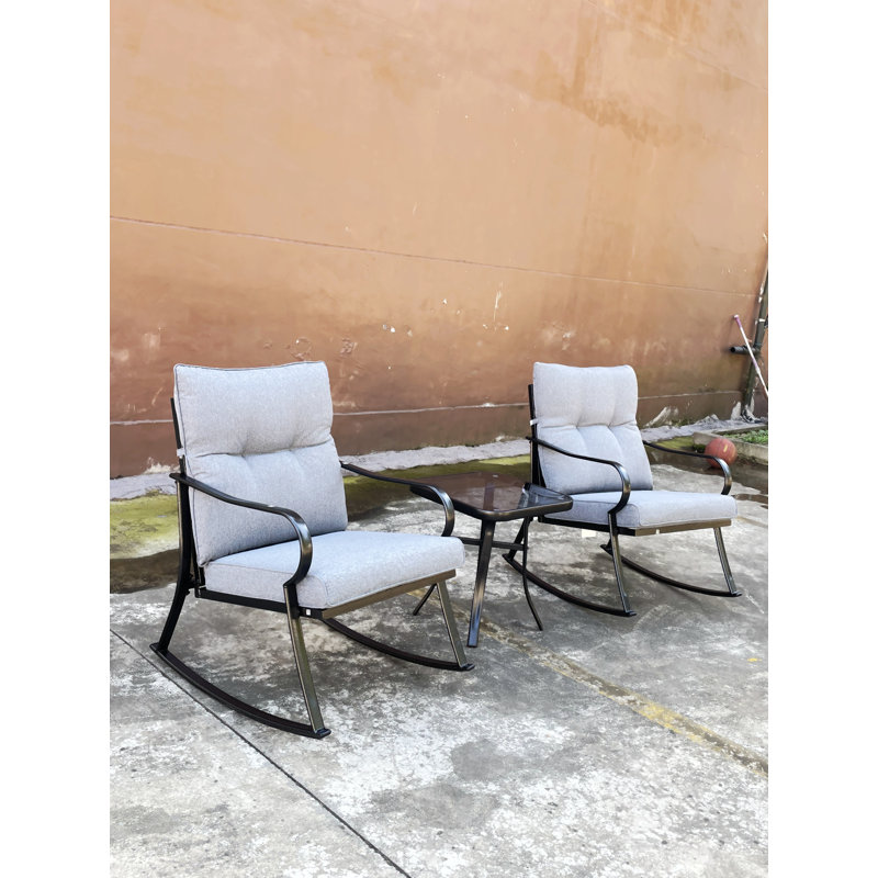 Ensemble de chaise berçante et théière, Gris moyen