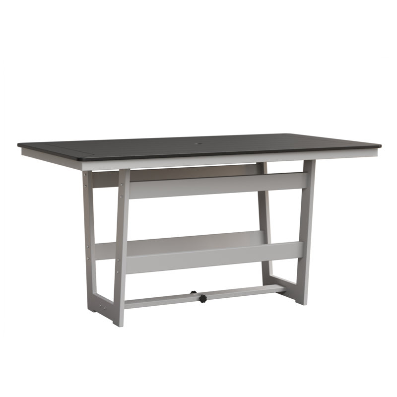 Hudson Outdoor Bar Table, 35.5" H x 70" W x 40" D, Matte Black