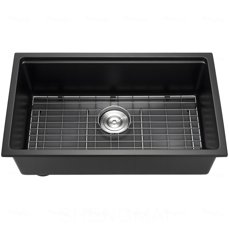 Évier de cuisine encastré 30 po en granite à cuve simple encastrable pour bar pour véhicule récréatif