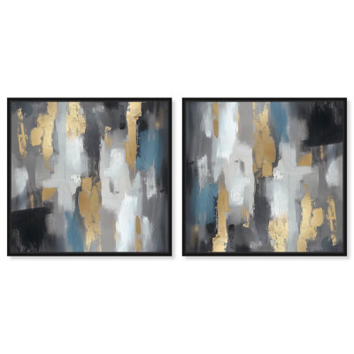 Béton et or III, ensemble sur toile, art Mancave par Art Remedy