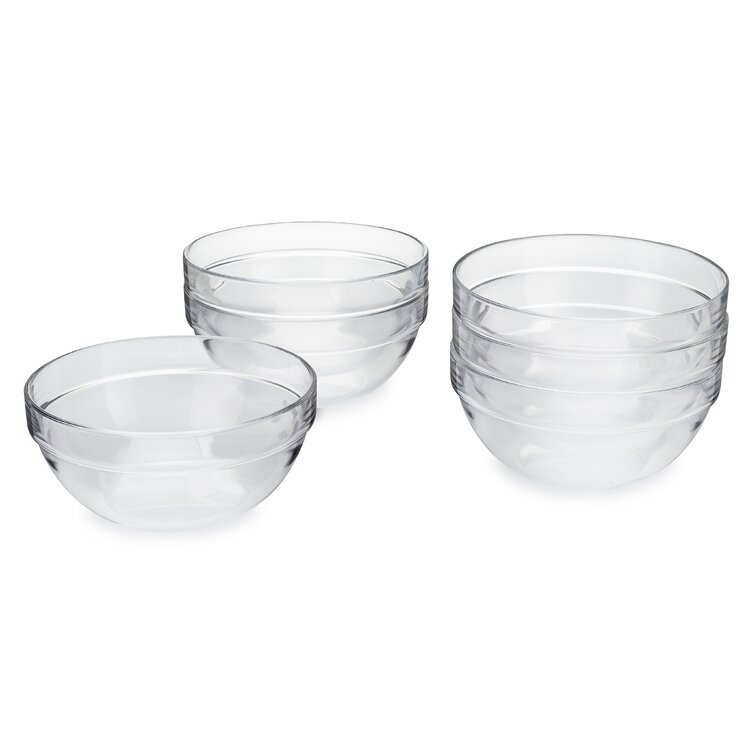Chef Buddy 10-Piece-Set of Glass Bowls with Lids - Multiple Sizes, Black 