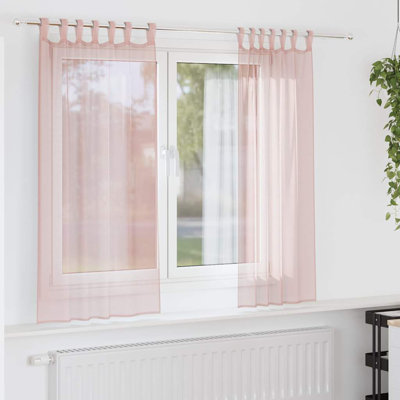 Voile Curtains With Tab Top 2 Pcs