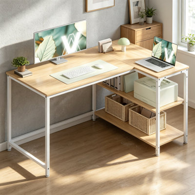 L-Shaped MDF Steel Computer Desk