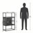 Benvolio 41.34-inch Black Two Door Metal Storage Cabinet with Fluted Clear Doors and Above Cabinet Display