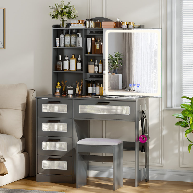 Dressing Table, Gray