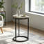 Petite table d'appoint ronde aux bords arrondis, pieds en acier, idéale pour le salon, la chambre à coucher ou le canapé. Table d'appoint compacte et peu encombrante.-2124104200-2124104202-2124104208