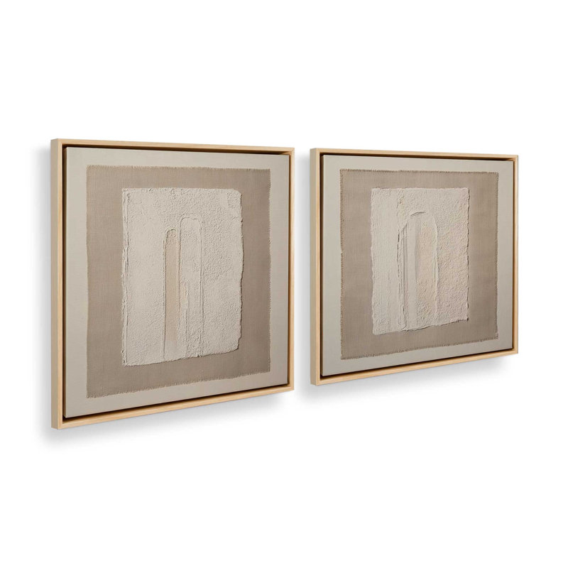 Silent Form Set of 2 Prints, 12" x 12", American Maple Floater Frame