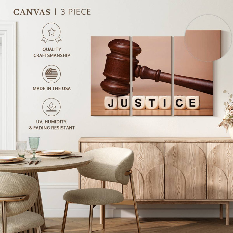 Justice Letter Cubes, 36" H x 57" W