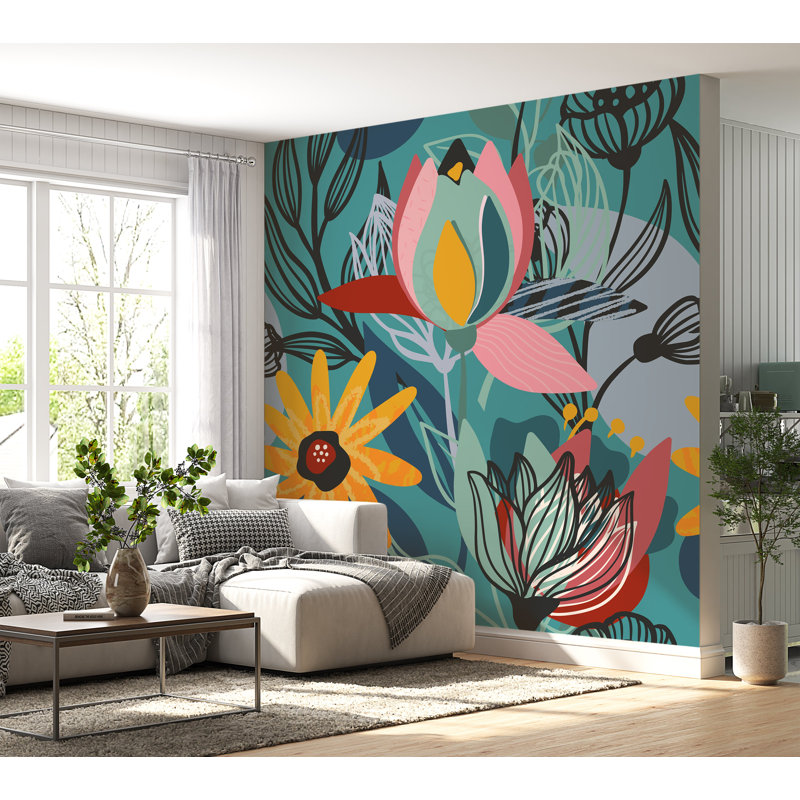 Murale à peler et coller Subria - Botanical Dreams, L 90 po x l 90 po