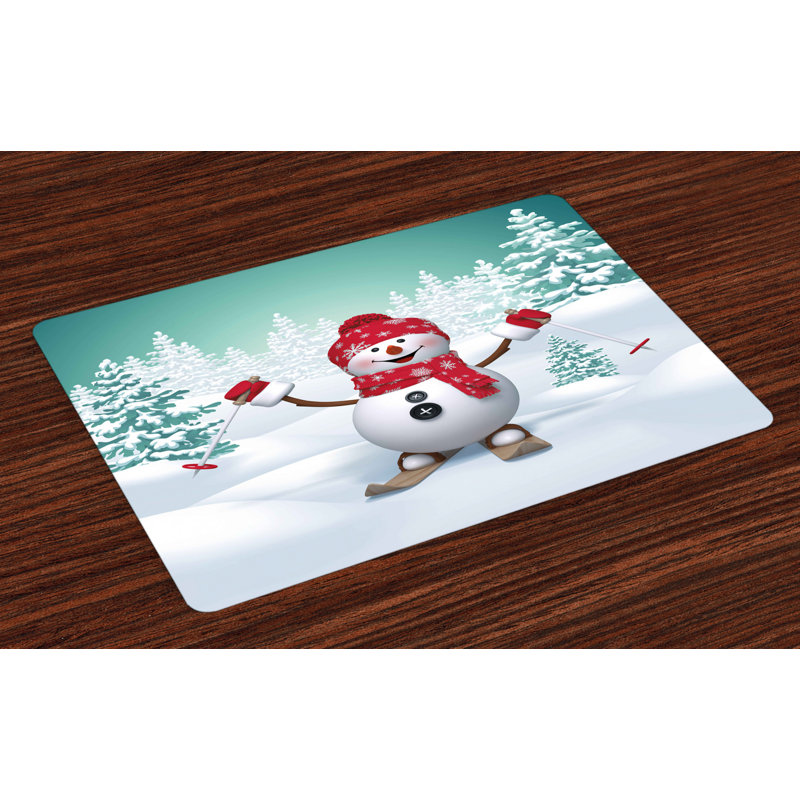 Agnew Christmas Skiing Snowman Trees Placemat