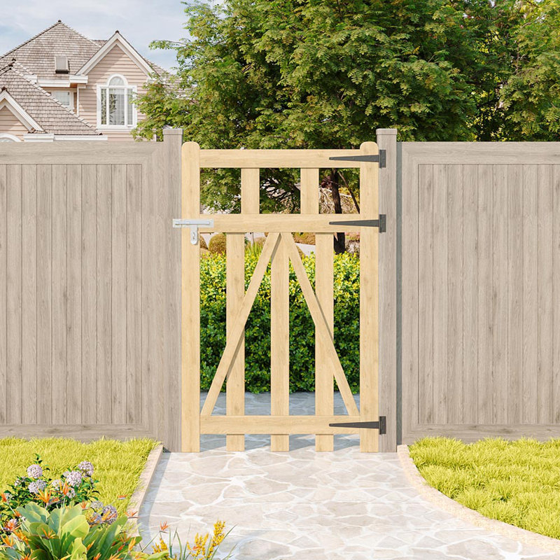 Solid Wood Gate, 120 cm H x 76 cm W x 3 cm D