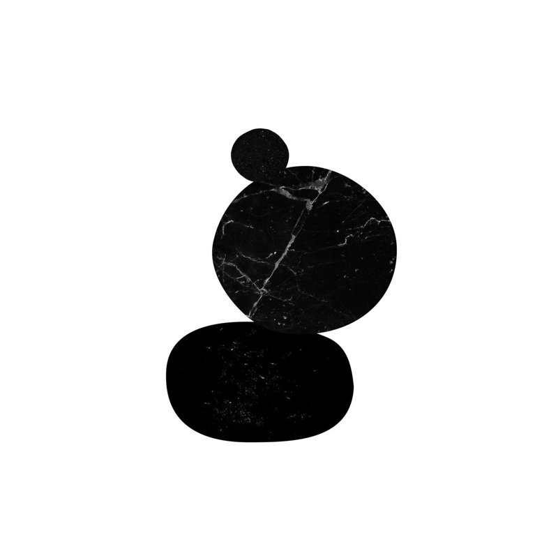 Black Pebbles II by Nouveau Prints - Wrapped Canvas Gallery-Wrapped Canvas Giclée, 20.32 cm H x 30.48 cm W