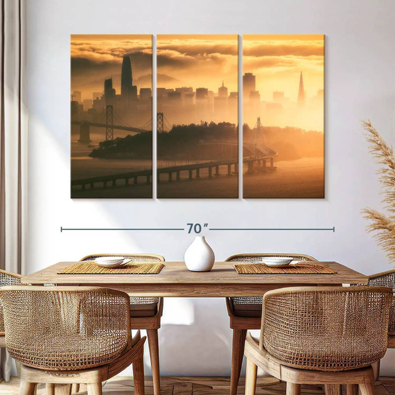 Sireci San Francisco Sunset Fog, 42" H x 65" W