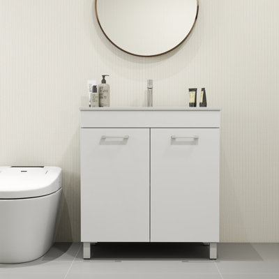 Ensemble de meuble-lavabo spacieux en céramique