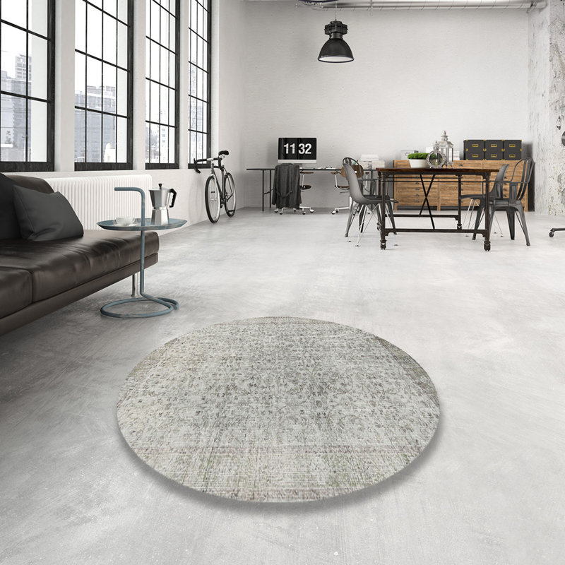 Floral Indoor Rug, Round 5'