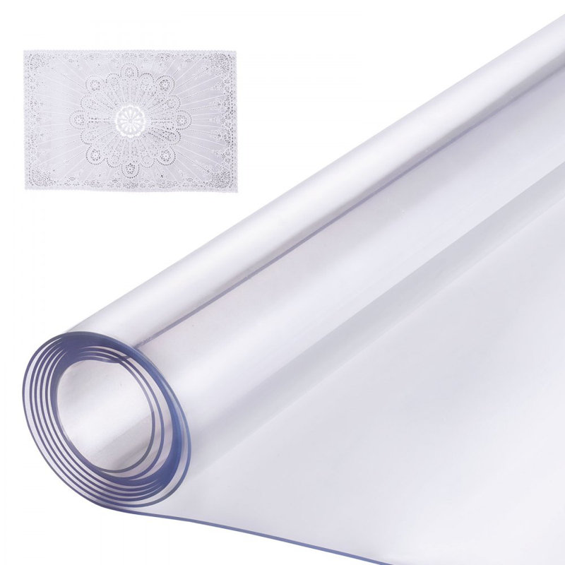 PVC Table Protector Clear Plastic Desk Protector 2.0mm Thick, 42" W x 96" L