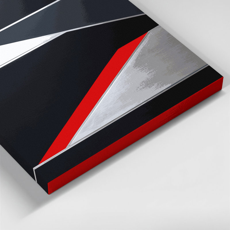 Hard Edge 94 Black Canvas Wall Art, 16" H x 16" W