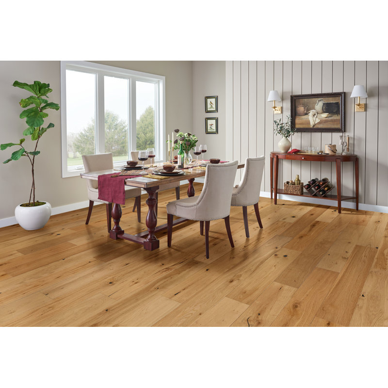 Plancher de bois franc d'ingénierie pièce de 0,5 po d'épaisseur x 7,5 po de morceau Gold, Naturel