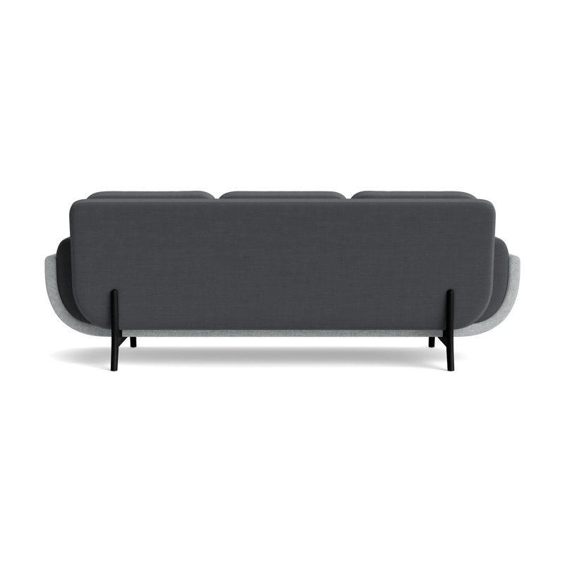 Regatta 90 Sofa, Performance Linen-Charcoal/Textured Weave-Sky Blue, Black