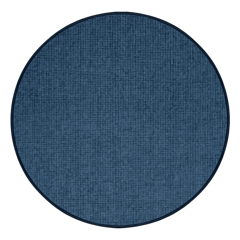 Machine Washable Solid Gray Area Rug, Round 4'
