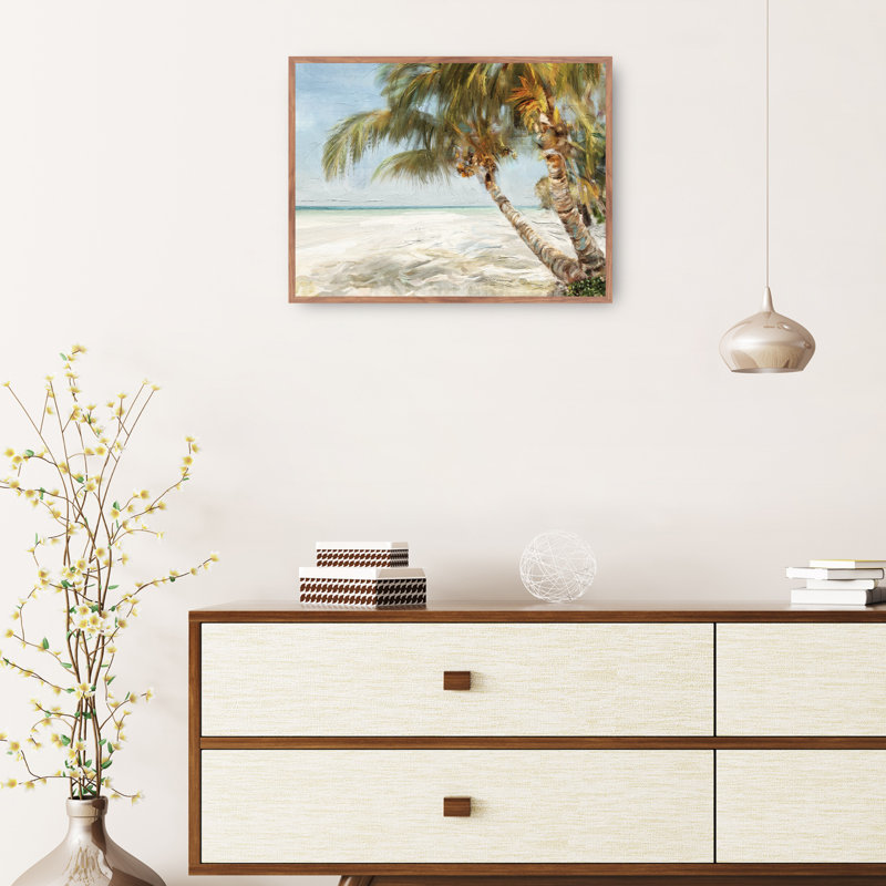 «Isla Bonita» par Studio Arts, reproduction d'art sur toile, H 43 po x l 57 po x P 1,5 po, Toile avec cadre taupe