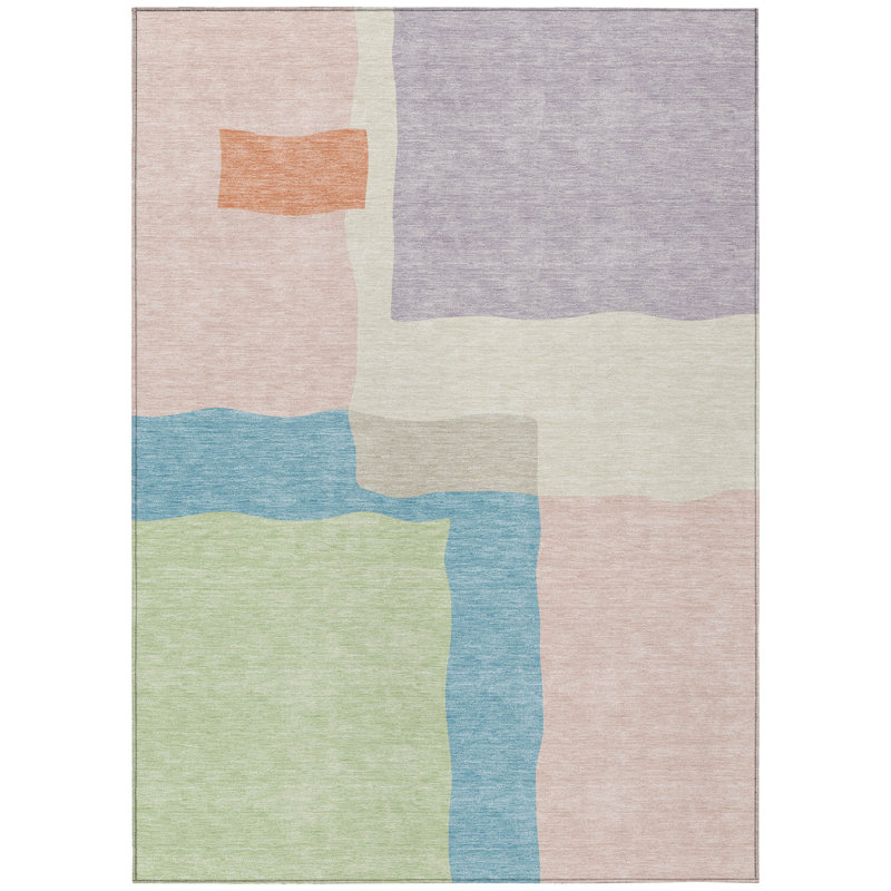 Machine Washable Indoor/Outdoor Kugler ACN2400 Abstract Rug, Rectangle 10' x 14'