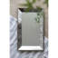 Miroir rectangulaire antique argenté avec détails floraux, plateau de présentation en miroir, miroir mural suspendu