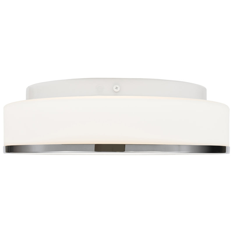 Aero Flush Mount - 10" - Chrome Finish - Replaceable LED - Bulb Included, 10, Chrome/Opal