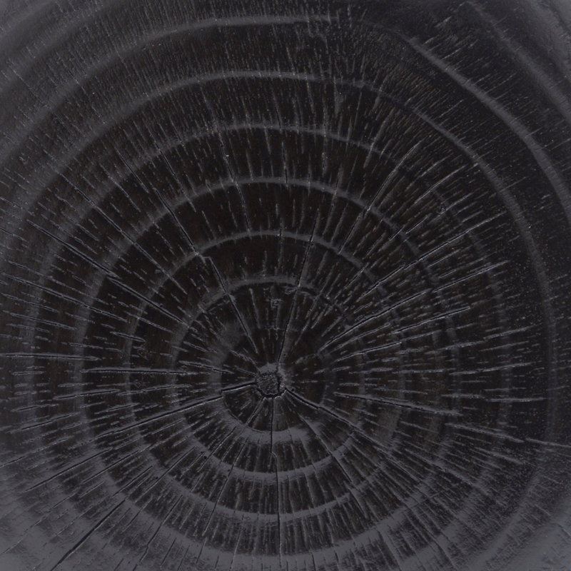 Table d'appoint Mgo Hollow, texture de bois, Noir