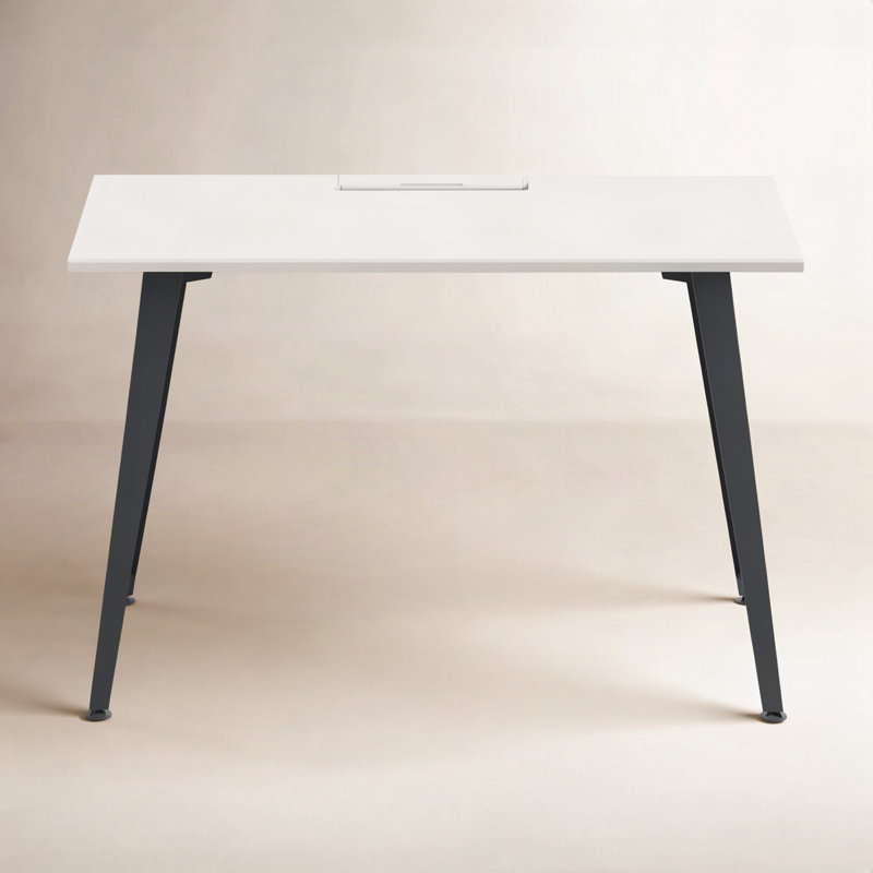 Office Desk, 30" H x 48" W x 24" D, Charcoal, White