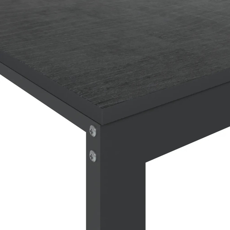 Abdalmalak Solid Wood Top Writing Desk, Black