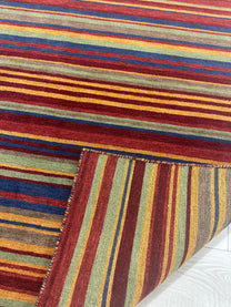 Striped Wool Hand Knotted Area Rug, 2.30m x 1.60m