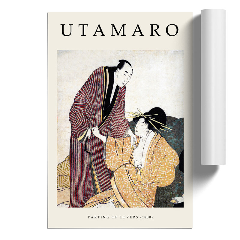Parting Lovers Print by Kitagawa Utamaro - Frameless Print, 59cm H x 42cm W x 0.1cm D