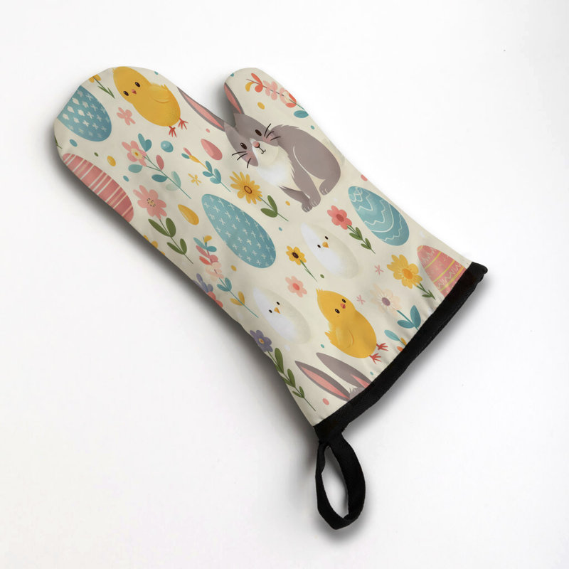 Spring Bunny Oven Mitt Cotton Twill