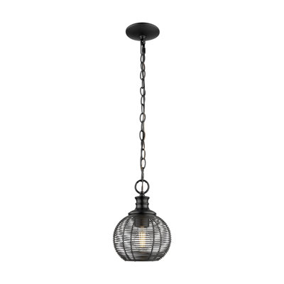 Jacqualynn Mini Pendant in Matte Black with Matte Black Shade