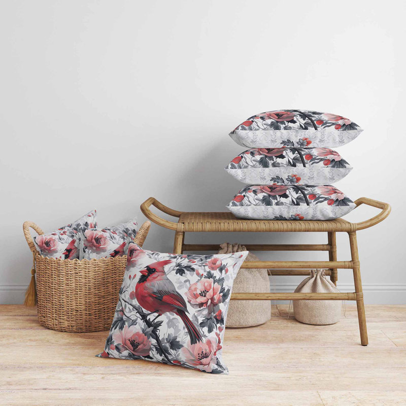 Cardinal Bloom intérieur / extérieur 18 x 18, Rose / Gris, Carré 18 po
