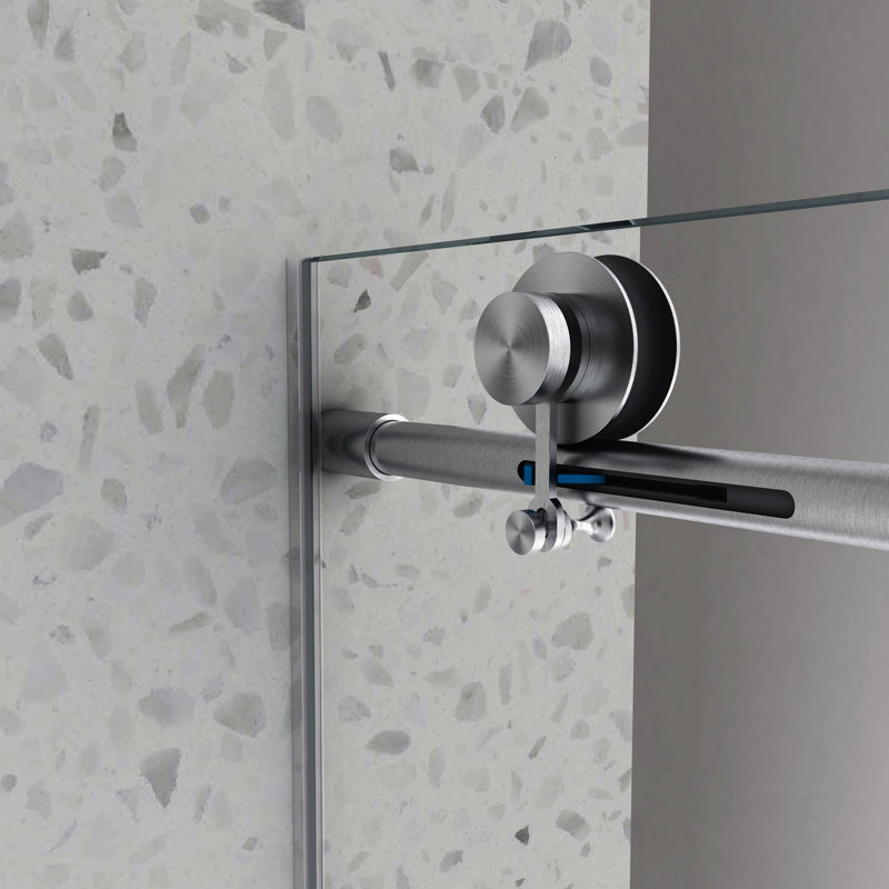Brushed Shower Door 5476 - 70Mm 304 Stainless Steel, Nano Cleaning, Soft Closing & Resistance With Easy Cleaning Steel Pulleys, Function