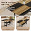 Ensemble de table de salle à manger rectangulaire pour 8 personnes, ensemble de table de salle à manger 71 po avec 8 chaises rembourrées et tablette de rangement, plateau de table en bois avec structure en métal-2083879521